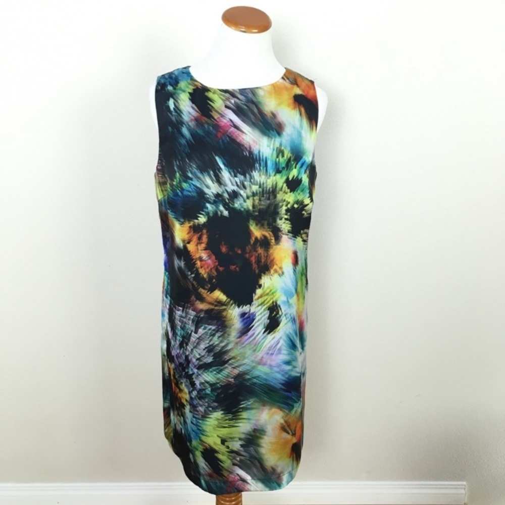 Ted Baker Cherche Shift Dress Abstract Sleeveless Womens Sz 10 (Ted Sz 4)